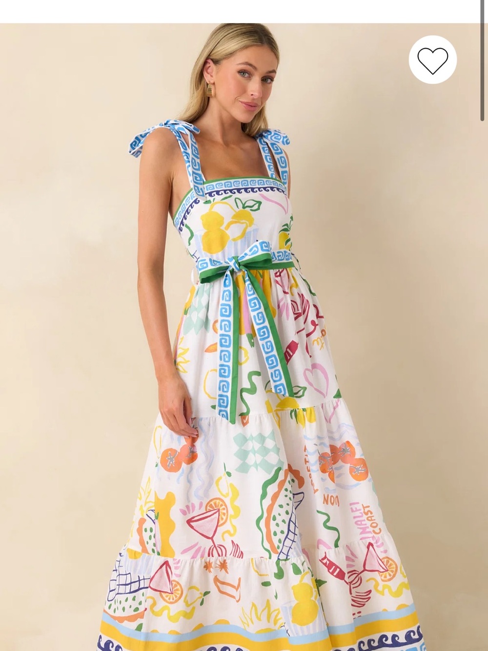 PROSPERINA GEMMA MULTI PRINT LINEN BLEND MAXI DRESS